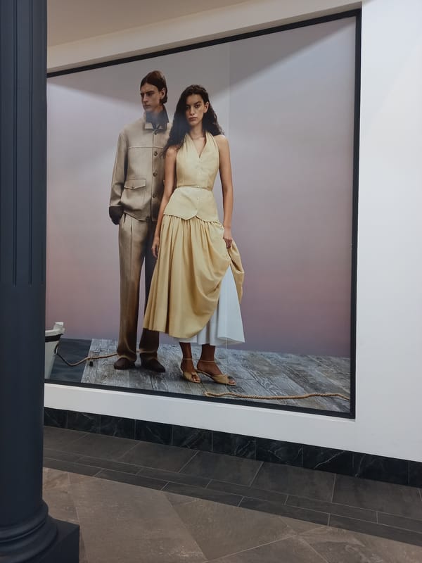 Fashion retail displays across Yekaterinburg shopping district