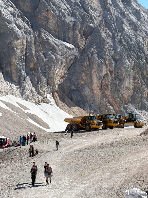 Eroded rock face and snowpatches in the Bavarian Alps
