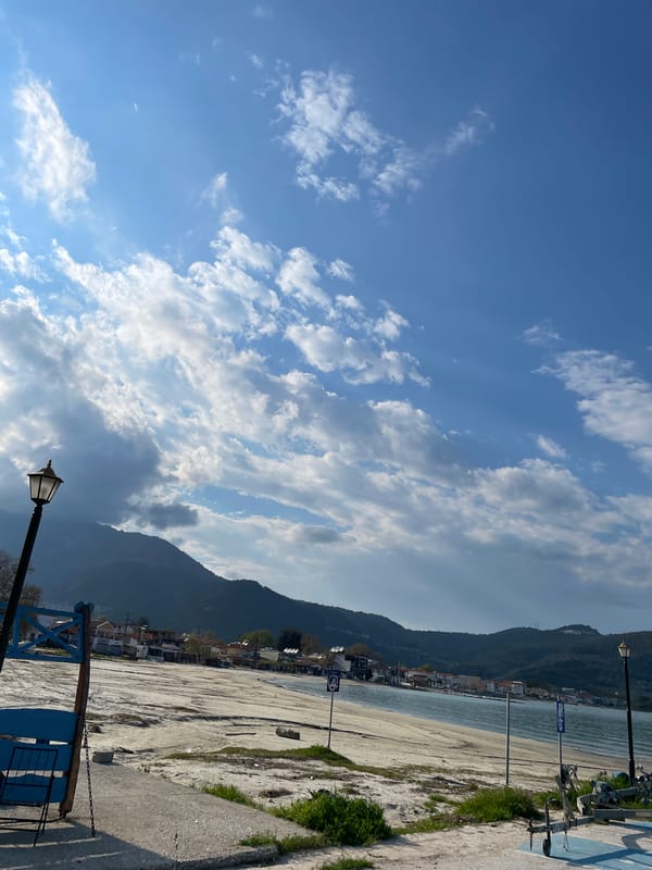 Coastal scenes documented in Greek village Skala Potamias