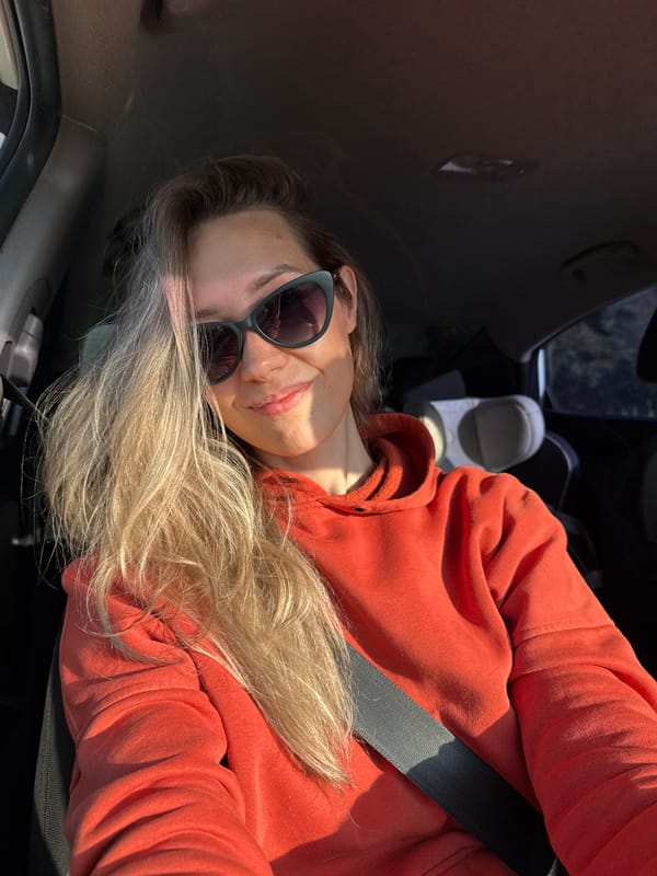 Passenger seat selfie on a sunny afternoon in Chaikovsky