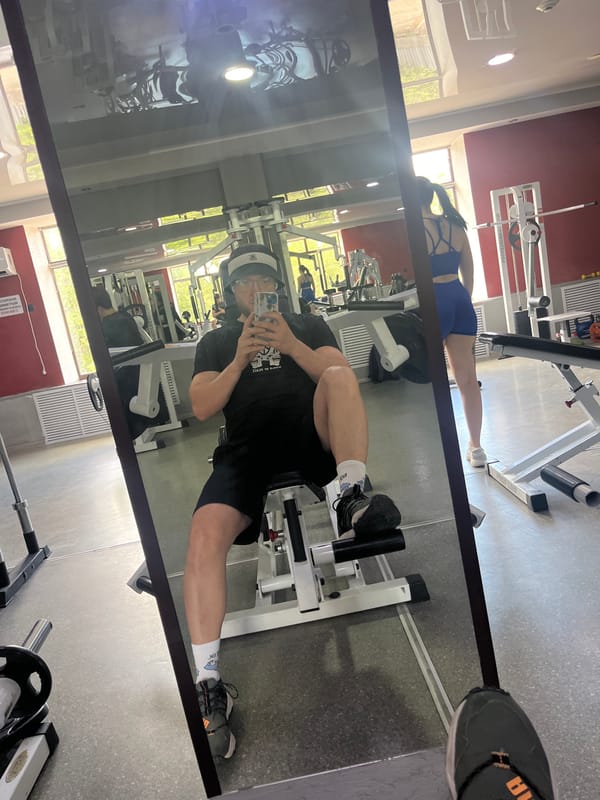 Gym session selfies at a Temirtau fitness center