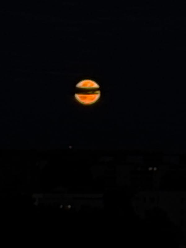Blood moon over Tallinn's skyline, June 2026