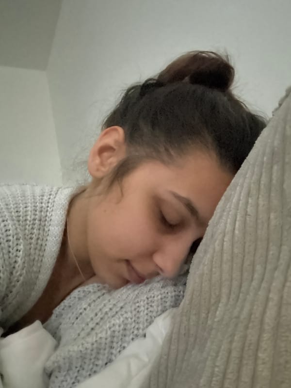 Woman resting at home in Mönchengladbach