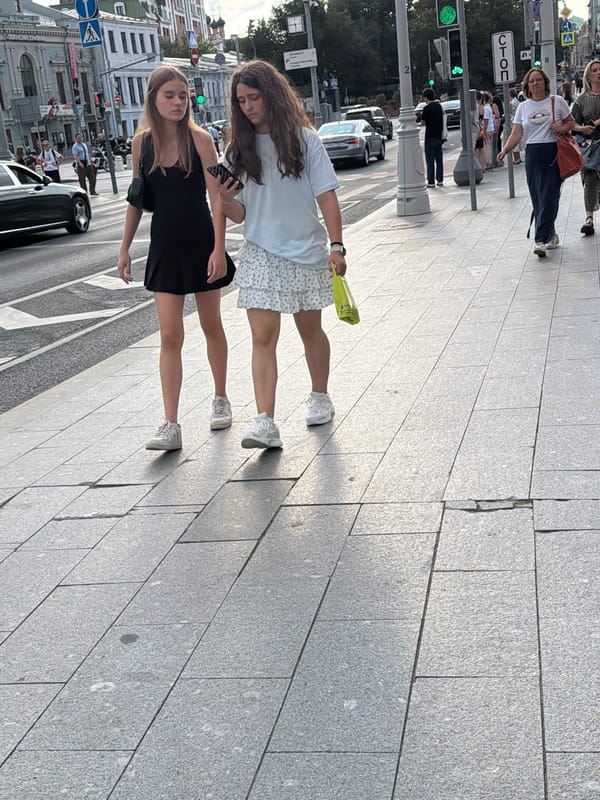 Street and subway life in a busy city on a summer afternoon