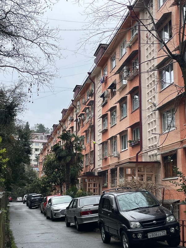 Morning street scenes captured across Sochi, Russia