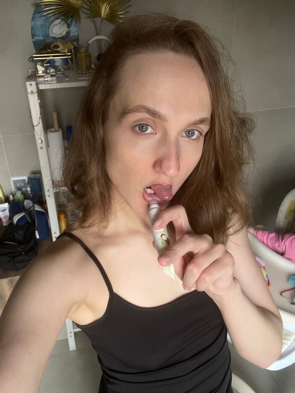 Woman takes mirror selfies in Podshivalovo, Russia