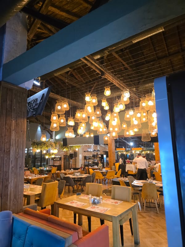 Restaurant interior captured in Varna, Bulgaria