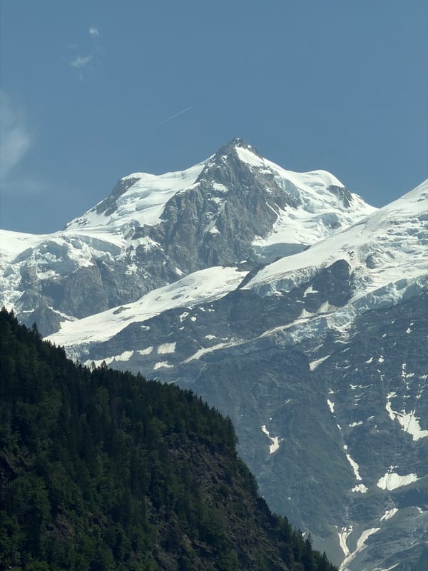 Road trip through the Alps with Mont Blanc views