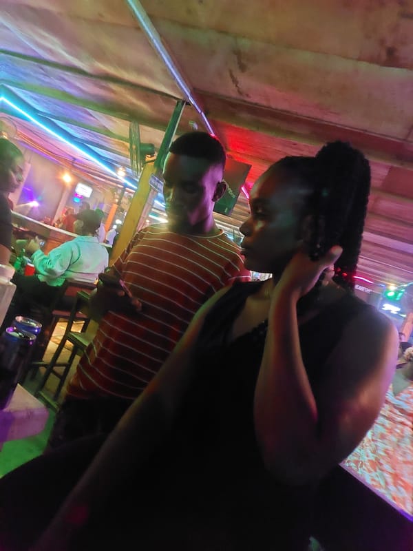 Late-night bar gathering documented in Dar es Salaam