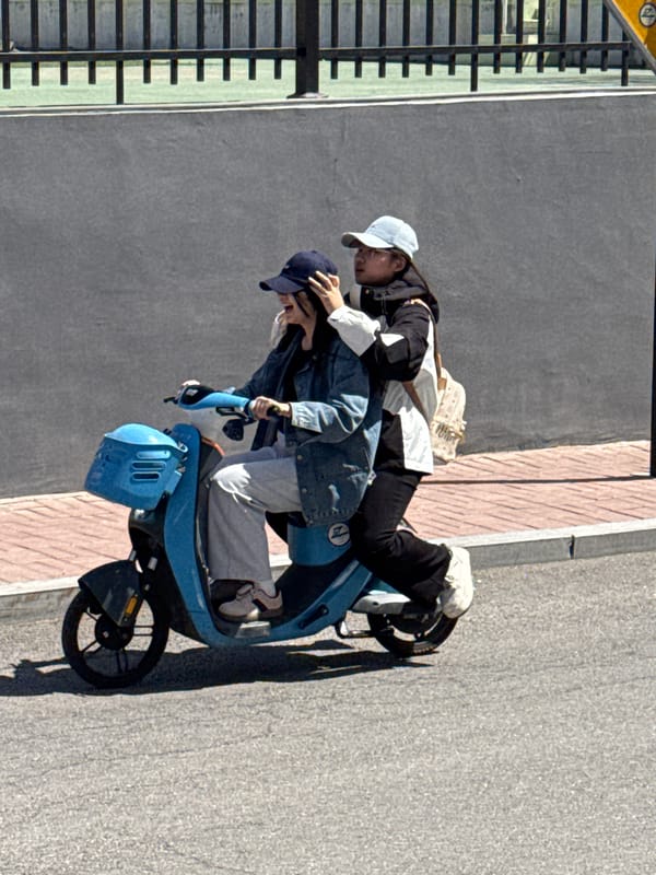Morning electric scooter activity observed in Zhongtun, China