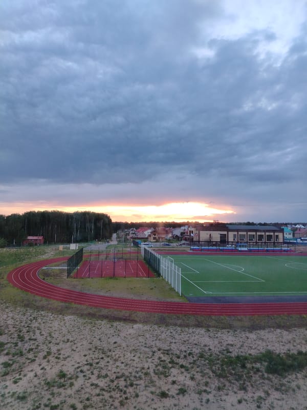 Evening portraits and sports complex documented in Noviy, Russia