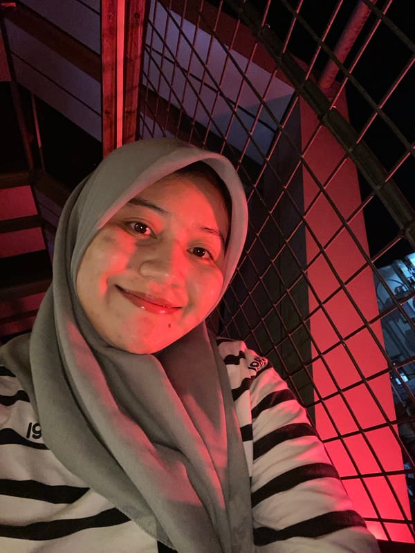 Colorful night at Banjarbaru's lit-up elevated walkway