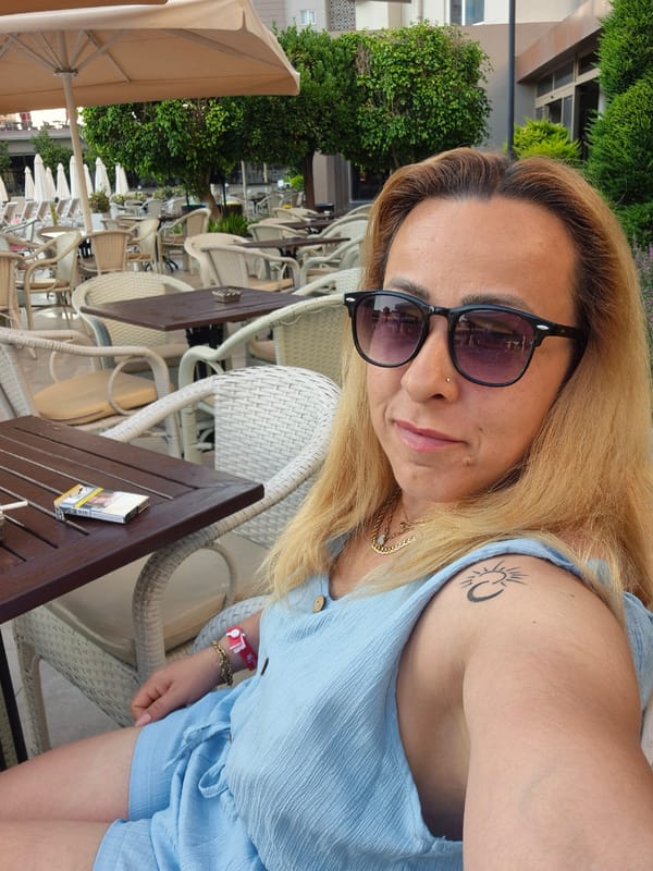 Chilling at a resort garden with coffee on a sunny day