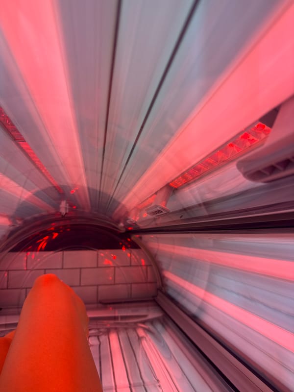 Person documents tanning session at Tunbridge Wells facility