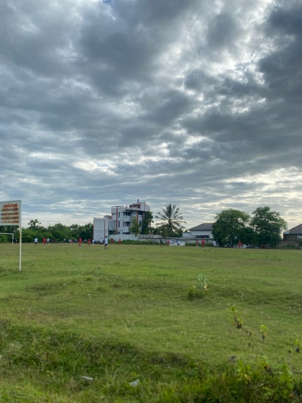 Morning scenes of residential gardens and cloudy skies in Bireuen