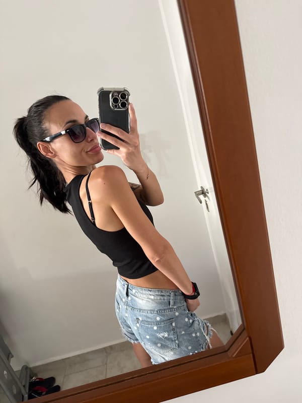 Woman documents early morning routine in Chania, Greece