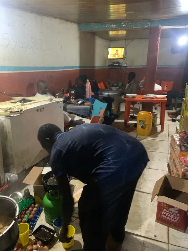 Nighttime community scenes documented in Gura Top, Nigeria