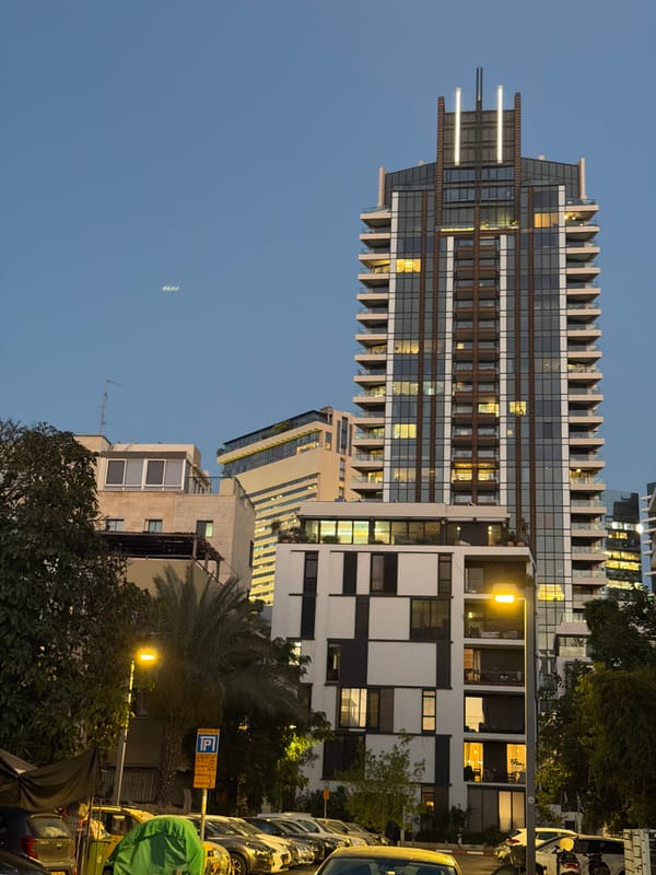 Tel Aviv skyline and streets at golden hour