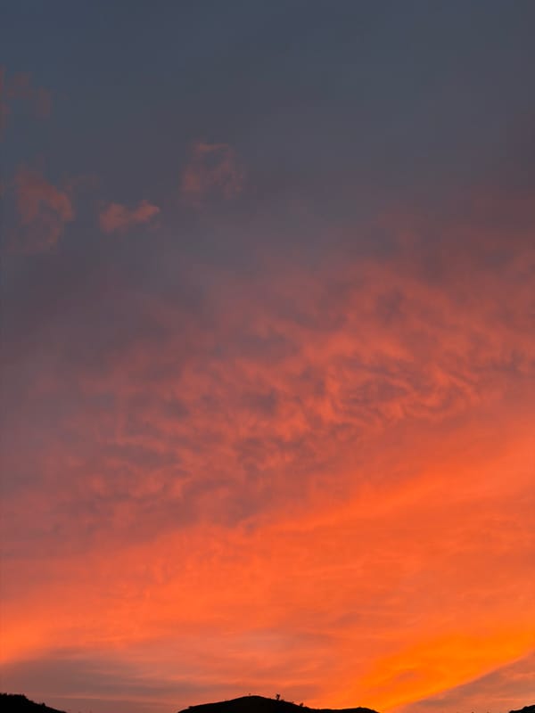 Vivid sunset sky over El Cambur, Venezuela