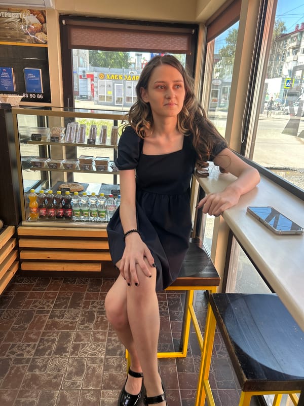 Cafe visit and outdoor hangout in Omsk, summer morning