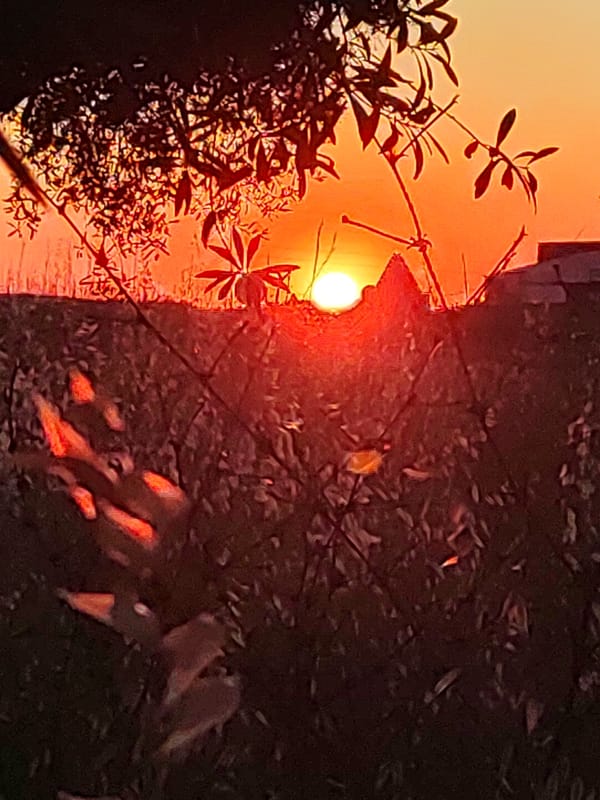 Sunset over Valverde de Leganés, multiple angles