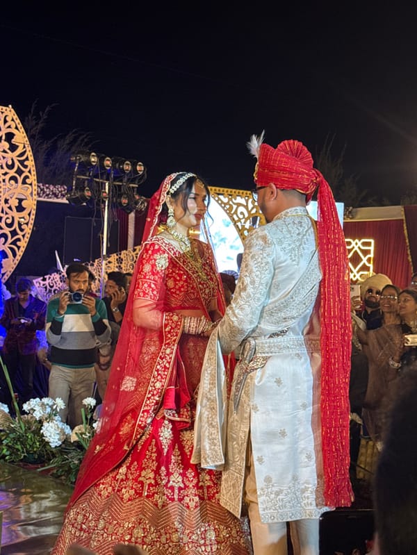 Traditional Indian wedding celebration with fireworks in Rajasthan
