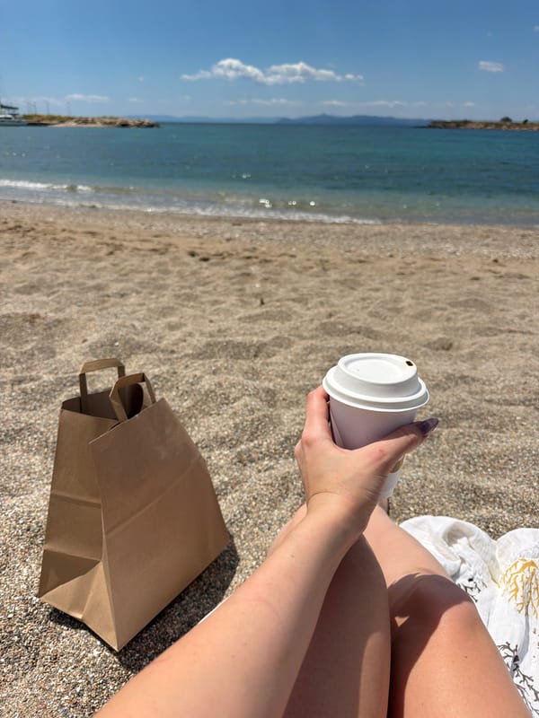 Morning beach leisure activities observed at Glifada, Greece