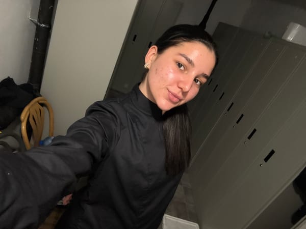 Woman takes selfies in decorated interior space in Bulgaria