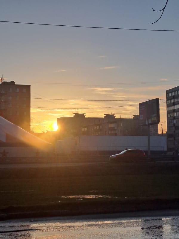 Sunset observed in Elektrostal urban district, Russia