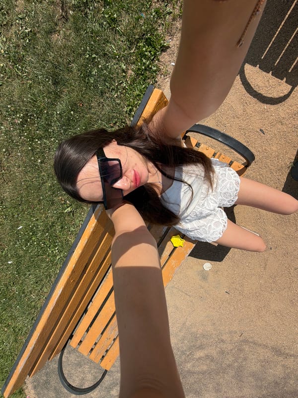 Sunny summer morning selfies around an Odintsovo neighborhood