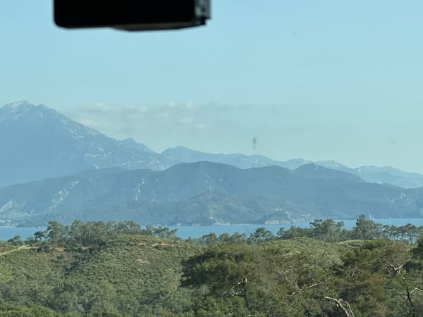 Mountain landscape observed from high vantage point in Fethiye