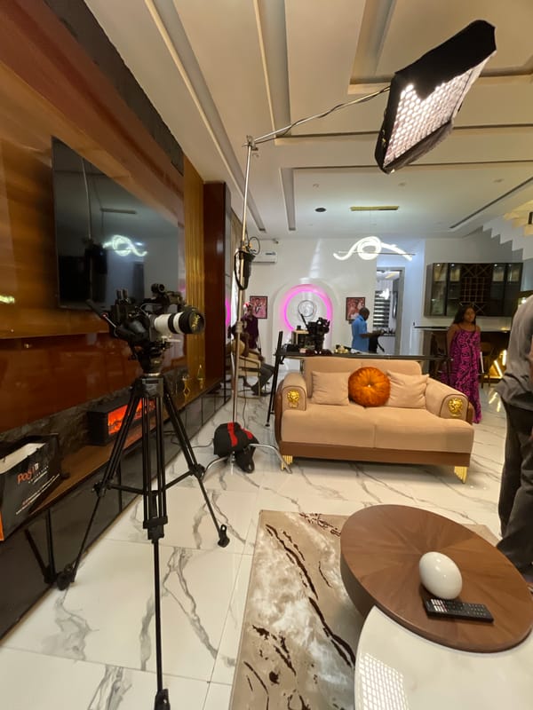 Video production filmed in luxury apartment with professional equipment