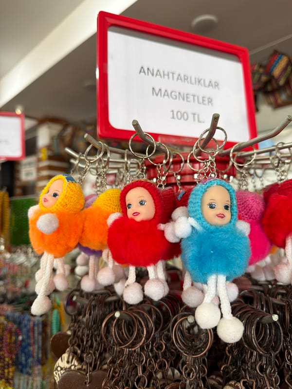Inside a souvenir and gift shop in Acıpayam, Turkey