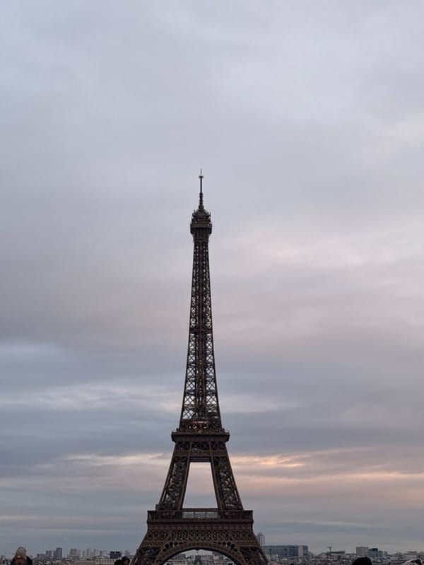 Tourist captures iconic Paris landmarks during afternoon walkabout