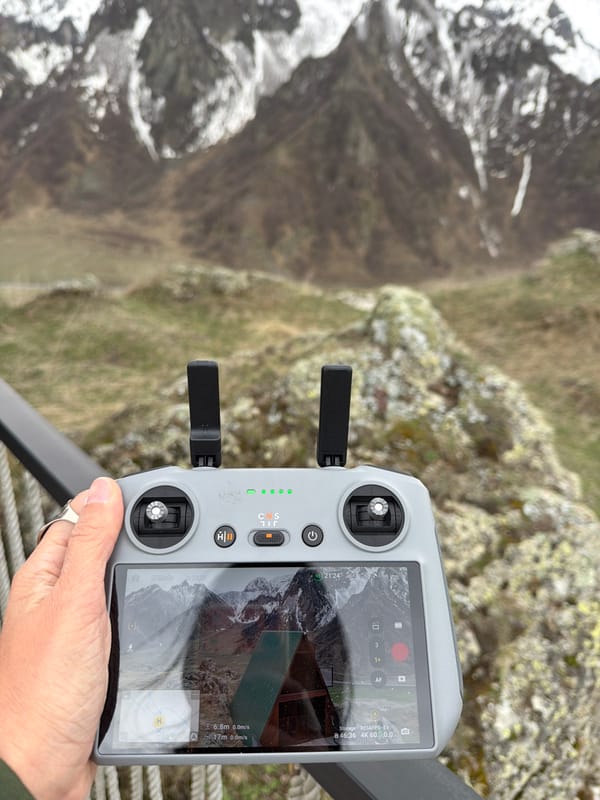 Drone operation recorded in Georgian mountain region