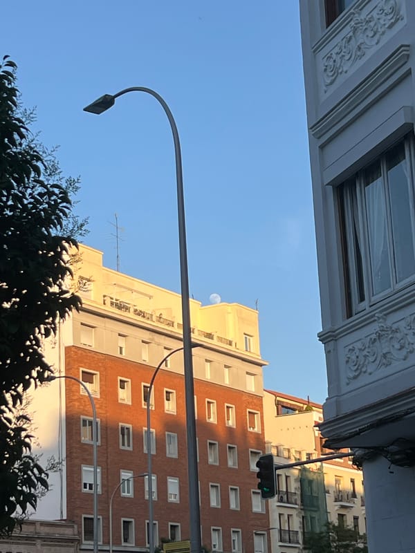 Madrid street scene captured on clear day