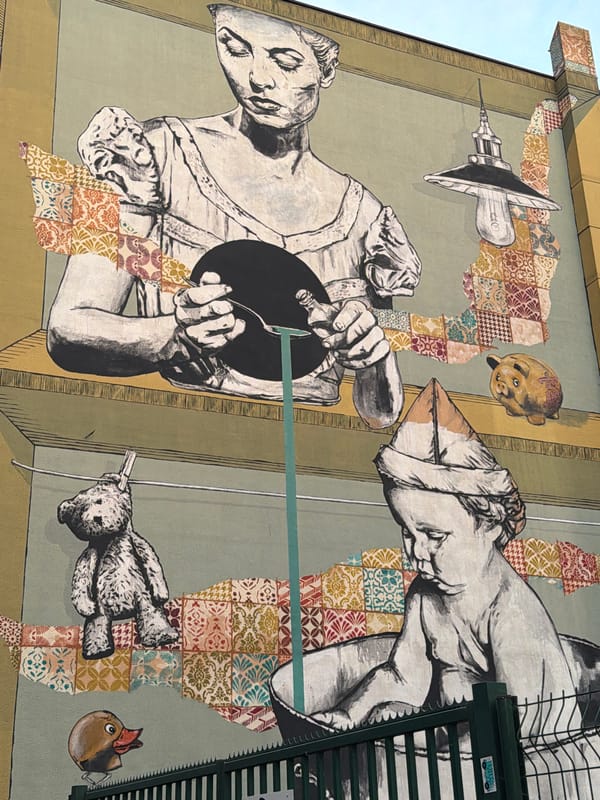 Urban art and architecture documented in Aubervilliers evening