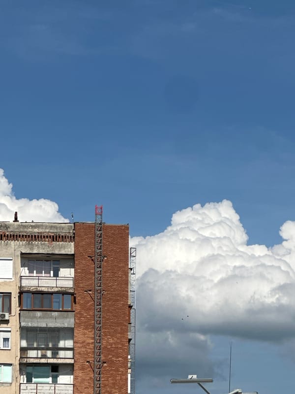 Building photographed against vivid sky in Lovech, Bulgaria