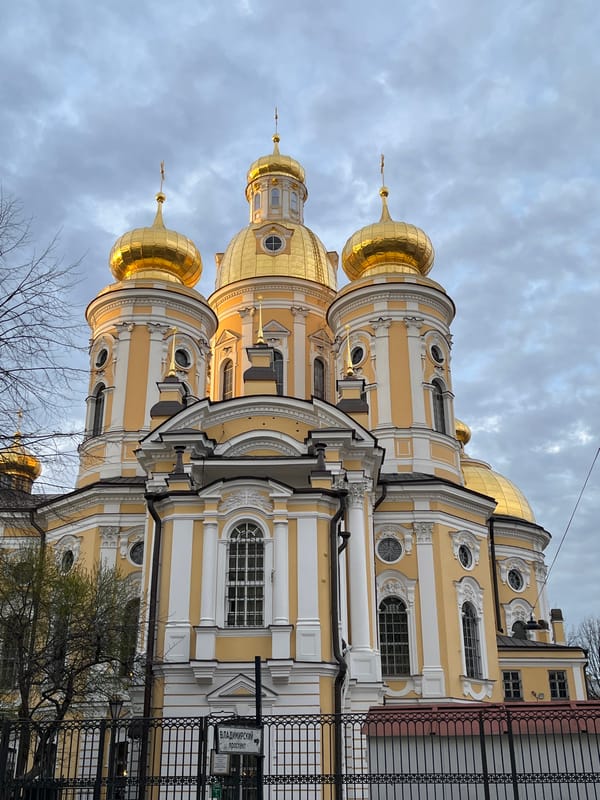 Tourist captures Easter signage at St. Petersburg naval cathedral