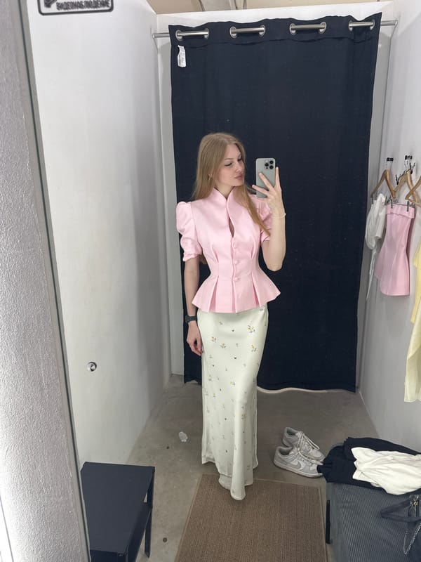 Fitting room try-on session in Perm, Russia