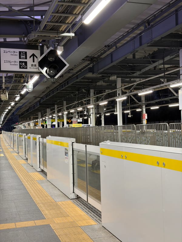 Shibuya Station platform infrastructure documented by witness
