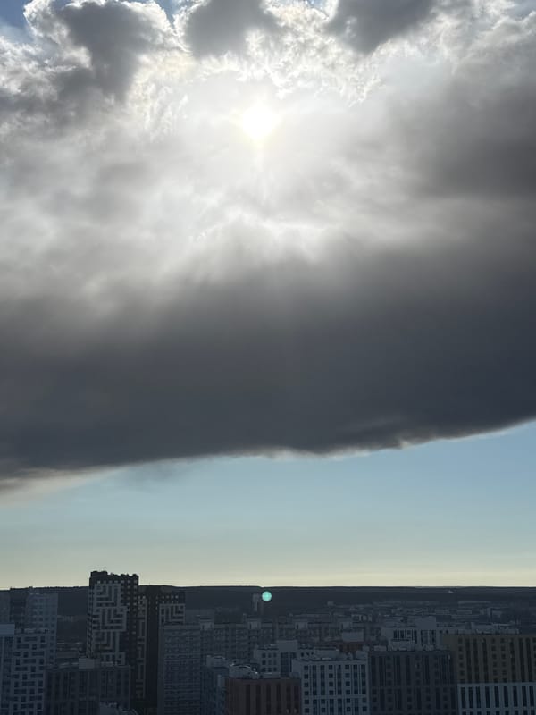 Dramatic sky captured over Perm, Russia in early morning
