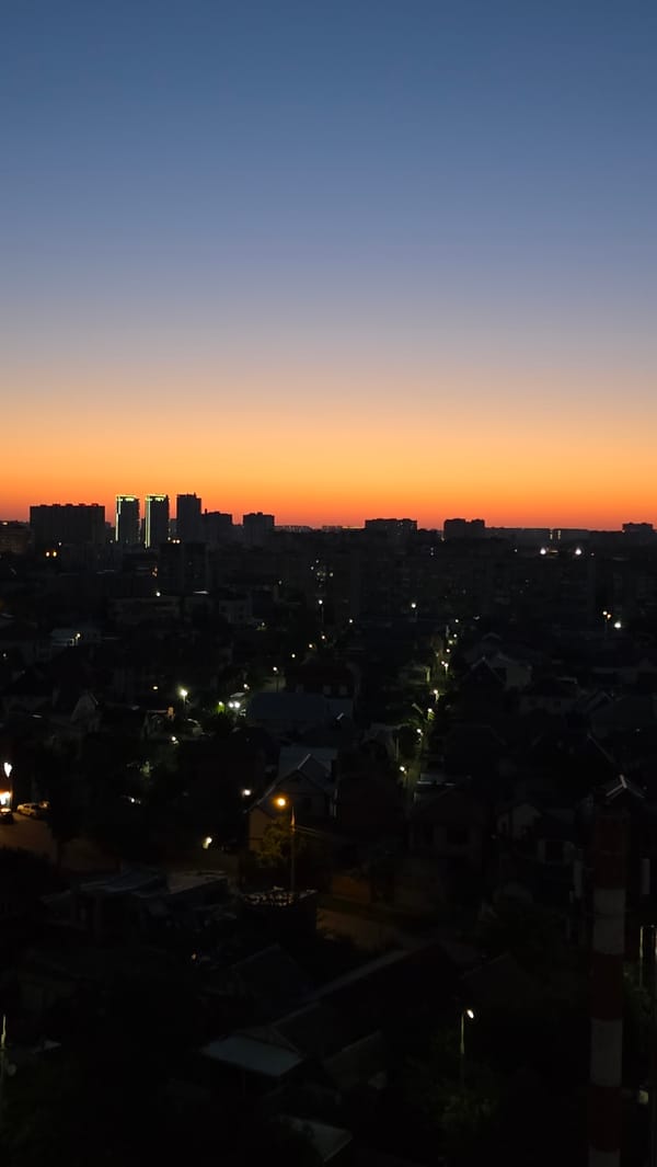 Krasnodar skyline at dusk, caught from multiple angles
