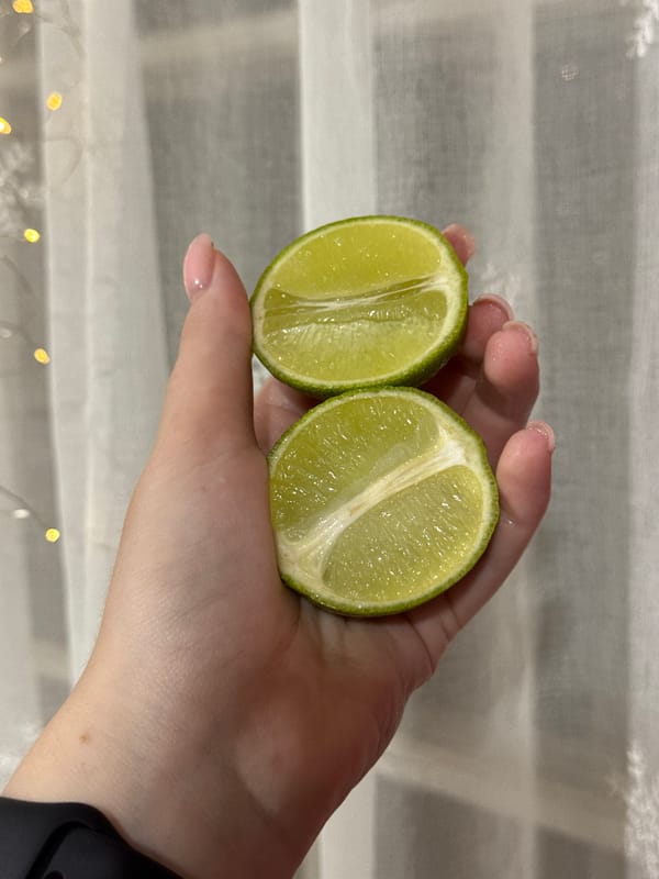 Sliced lime and muddy runoff, two close-up afternoon clips