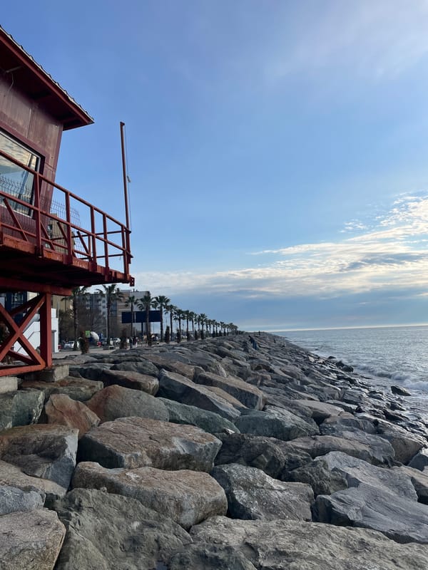Beached boat and parked Mustang spotted in Batumi