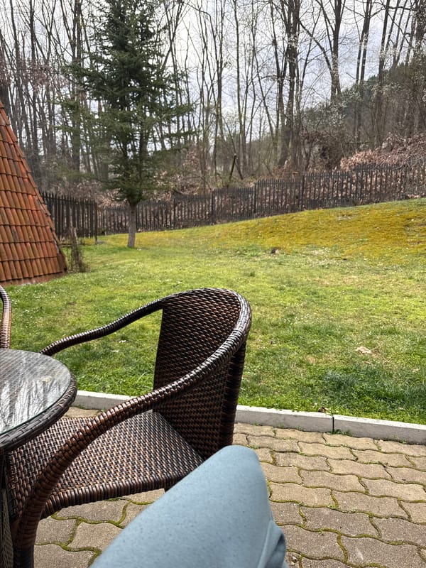Morning patio scene captured in Etropole, Bulgaria