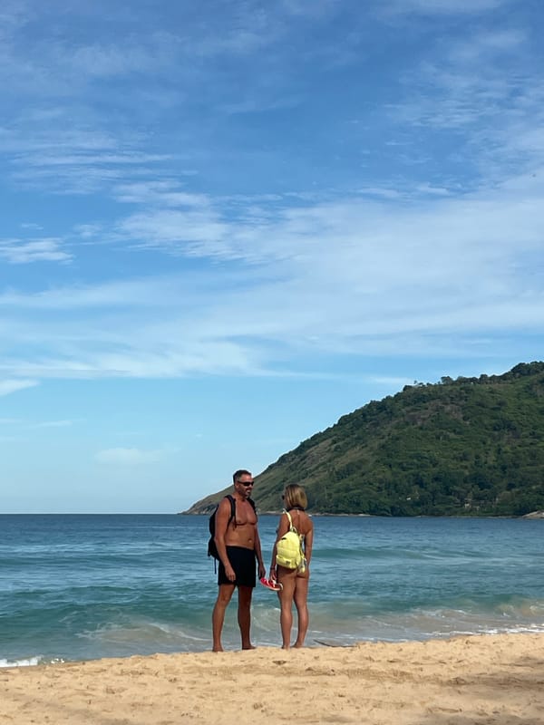 Typical beach day activities documented at Rawai Beach Thailand
