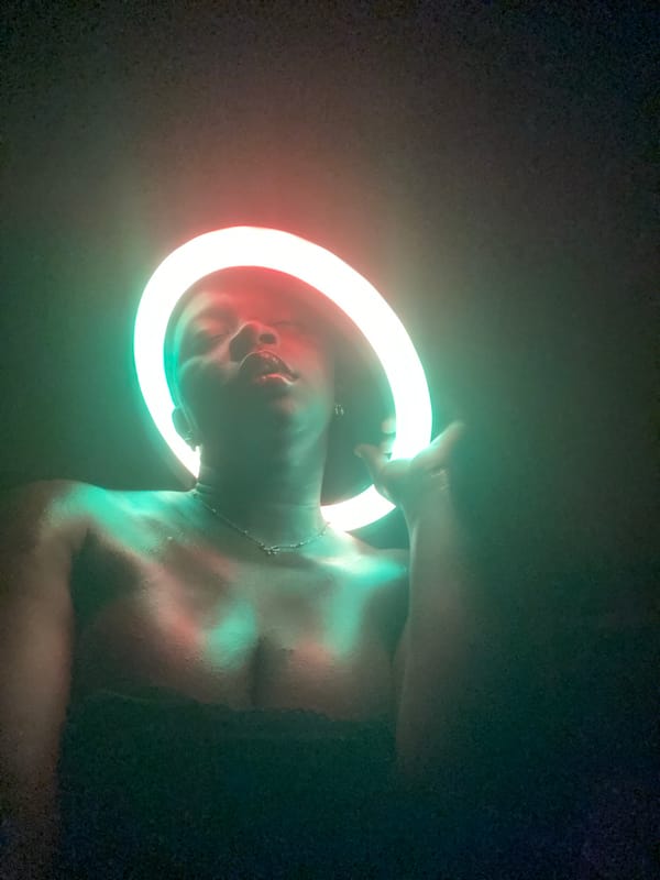 Person photographed with artificial lighting in Maigizo, Nigeria