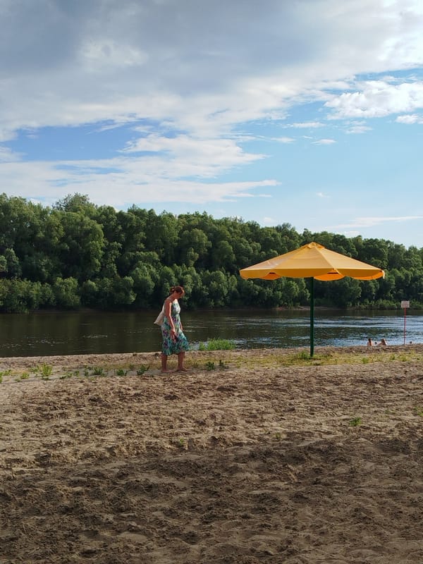 Summer day on the Desna riverbank in Chernihiv