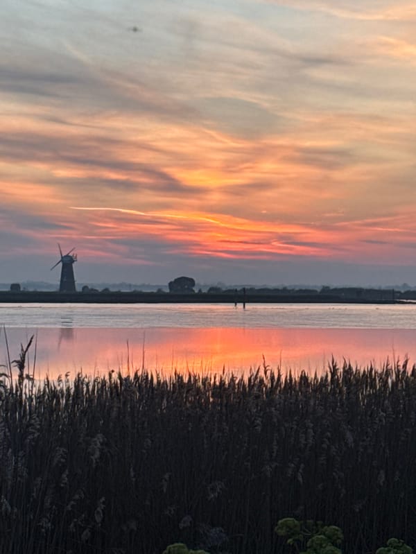 Sunset documented across Great Yarmouth waterways and Norfolk countryside